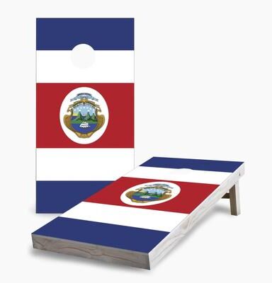 Skip's Garage Costa Rican Flag Regulation 2x4 Cornhole Game Set