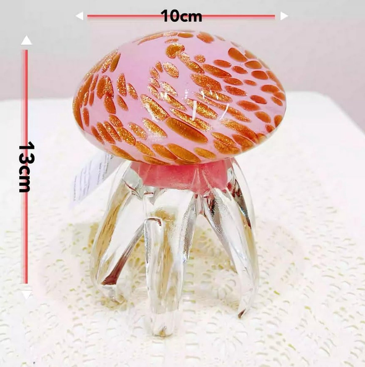 Mondgeblazen Glazen Figuur Tafeldecoratie Roze 10 x 10 x 13 cm
