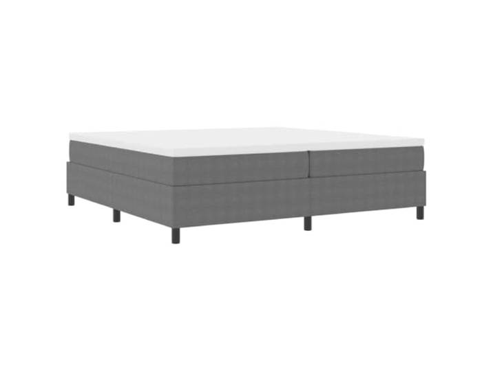 PUGYNBK Boxspringbett, Hellgrau, 200 x 200 cm, Cord Untergestell mit Taschenfederkernmatratze, Holzrahmen, mittlere Festigkeit