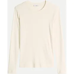 Rippjersey-Longsleeve Beige S