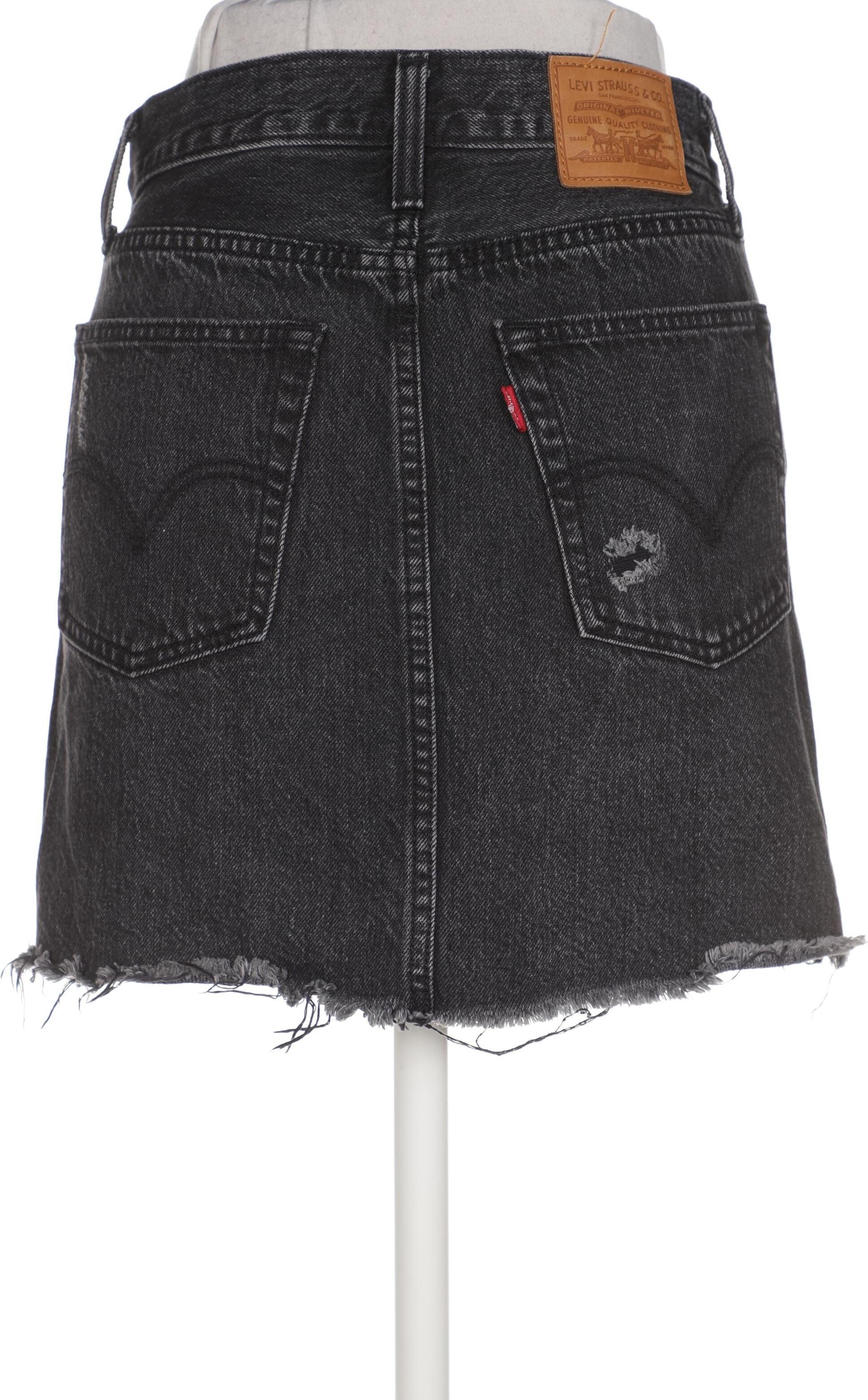 Levis Damen Rock, Schwarz, Gr. 3Xs, Baumwolle / Leder - Second Hand