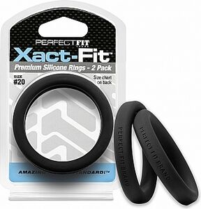 Perfect Fit Xact Fit Pack of 2 Silicone Rings 19 cm Black