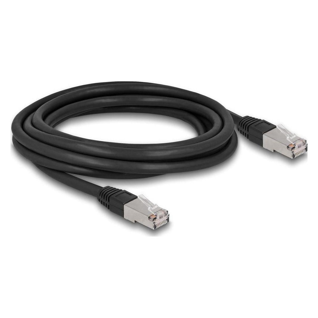 Delock RJ45 Netzwerkkabel Cat.6A S/FTP PE Outdoor 3 m schwarz (S/FTP, CAT6a, 3 m) (80128)