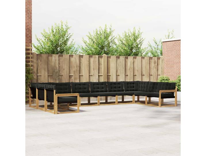 vidaXL Outdoor-Sofagarnitur 10 stk. 10-Sitzer Weiß und Schwarz