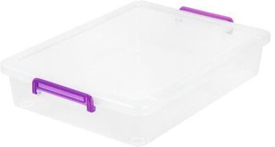 IRIS Clear/Purple Plastic Large Modular Latching Box (Pack of 6)
