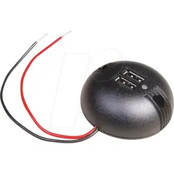 BST 67327500 - KFZ - Aufbau-Power USB Doppelsteckdose, rund, inkl. LED