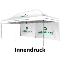 Aluminium Promotionzelt bedruckte Seitenwand 6m