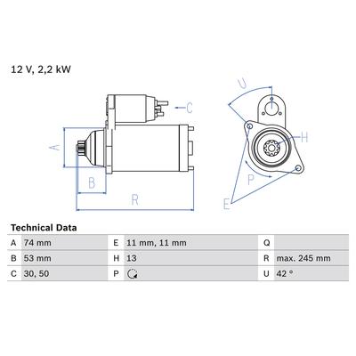 BOSCH Starter 0986024520 für Mercedes