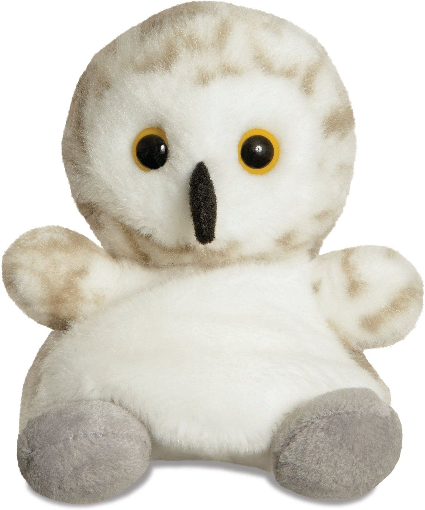 Aurora Palm Pals 5" Plush Snowflake Snowy Owl, White & Grey, 13cm