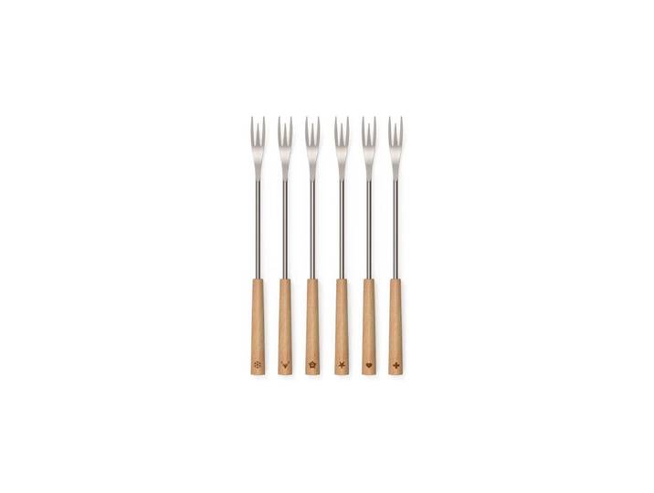 Fonduegabel Kisag 6 Personen , braun, Edelstahl 18/10, Essgabeln, Fonduegabel