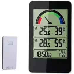 Terdens Termometr Elektroniczny Zew./Wew., Thermometer + Hygrometer, Schwarz