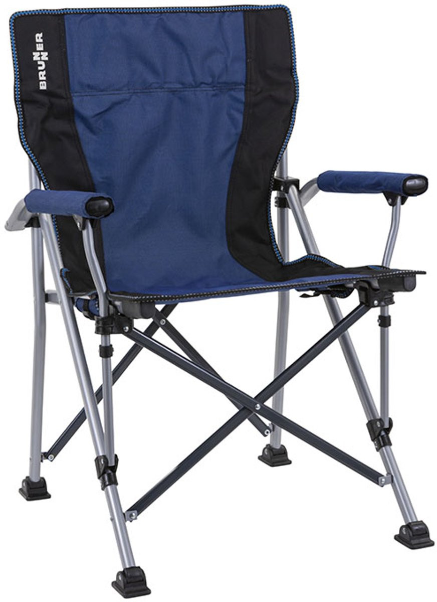 Brunner Klapstoel Raptor - Zwart/Blauw - Opvouwbare Campingstoel met Stalen Frame