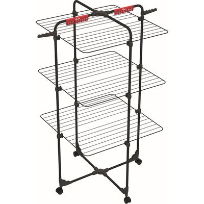 Wäscheständer VILEDA "Vileda MIXER 3 Turmwäscheständer", schwarz (mattes schwarz, vileda mixer 3 ultimate), B:71cm H:132cm T:71cm, Stahl, Wäscheständer, viel Platz auf engstem Raum, optimal für längere Wäschestücke
