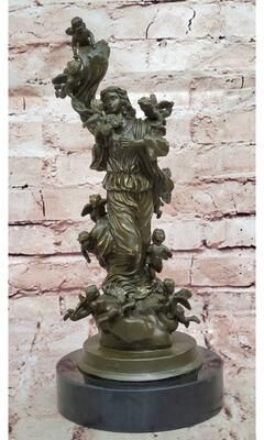 Bronzhaus Bronze Angel And Cherubs Figurine – Romantic Baroque Style