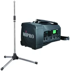 Mipro Mobiles Beschallungssystem MA-100 mit Stativ (Aktiv), PA Lautsprecher, Schwarz