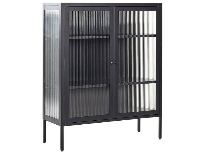 Armoire vitrine métal 90 cm 35 cm noir