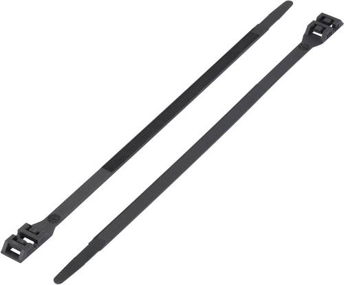 TRU Components 1592838 TC-DK-760BK203 Kabelbinder 760mm 9mm Schwarz mit Doppelkopf