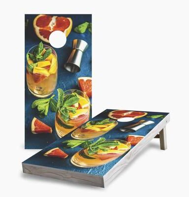 Skip's Garage Summer Citrus Cocktail Regulation 2x4 Cornhole Game Set