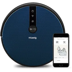 H.Koenig SWRC120 Saugroboter WaterMop Gyro+ Hohe Leistung mit WiFi, Google Home und Alexa, Wasserkapazität 350 ml, 100 min Autonomie, 4 Programme