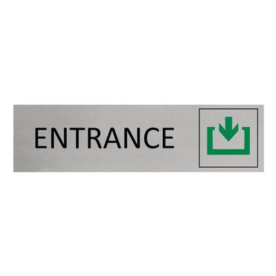 CombiCraft Aluminium Türschild Entrance 165x45mm mit 3M-Tape zur Befestigung, einfache Kennzeichnung von Räumen und Bereichen