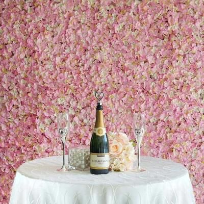 Enova Home New Pink and Cream Artificial Faux Foliage Wall Mat Panel Pack of 4