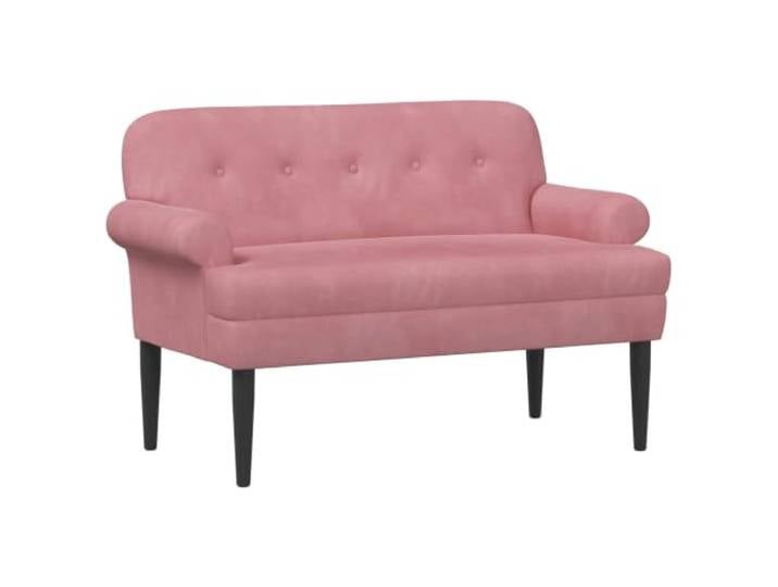 XHNIFBN Zweisitzer Sofa Samt Rosa 120x66x78cm Polstersofa mit Knopfheftung Eleganter Samtbezug mit dekorativer Knopfheftung und Holzfüßen. Kautschukbaum Beine bieten Stabilität im Schlafzimmer.
