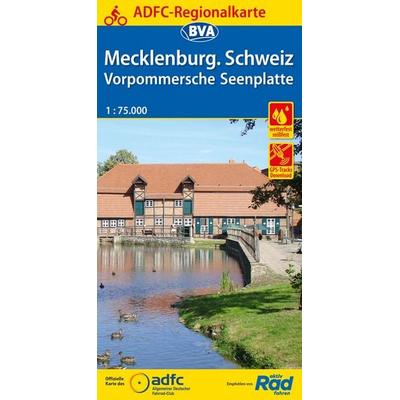 BVA ADFC Regionalkarte Mecklenburgische Schweiz Vorpommersche Seenplatte 1:75.000, Sonstige von , Kompass-Karten, 978-3-87073-897-6