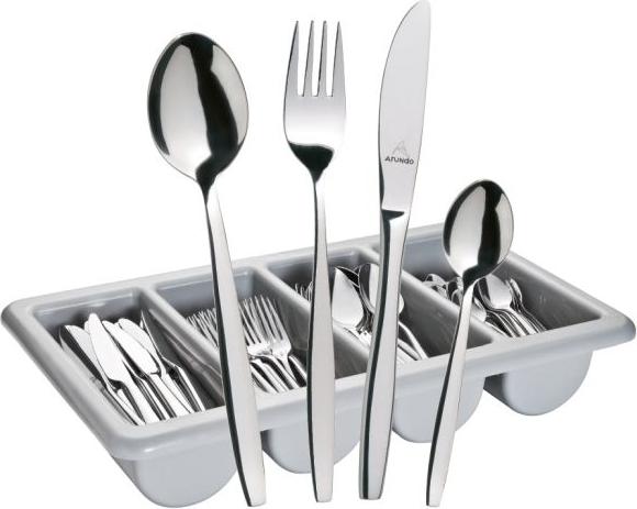 Arundo CASINO Besteckset 145-teilig - spülmaschinenfest & robust, inklusive Besteckkasten