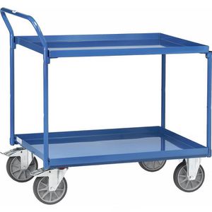 Fetra Tischwagen 4922, aus Metall, mit 2 Etagen, Tragkraft 400kg, 1000 x 700mm