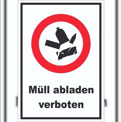HB-Druck Müll abladen verboten Symbol Aufkleber A1 (594x841mm)