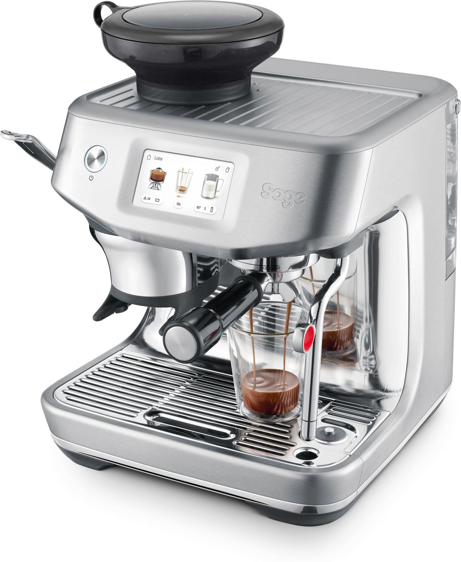 SAGE Siebträgermaschine "Touch Impress Cold", Energieeffizienz: A++, silber (silberfarben), B:33cm H:41cm T:38cm, Kaffeemaschinen, Milchschaumdüse, Siebträgermaschine silberfarben Einheitsgröße