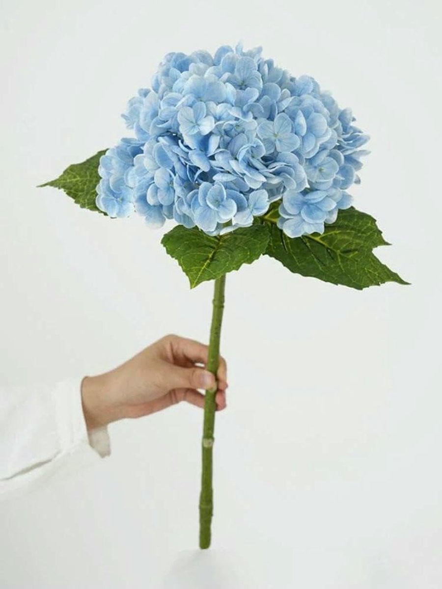 Blauwe Kunsthortensia Takken - Realistische Nep Bloemen voor Binnen Decoratie - 50 cm
