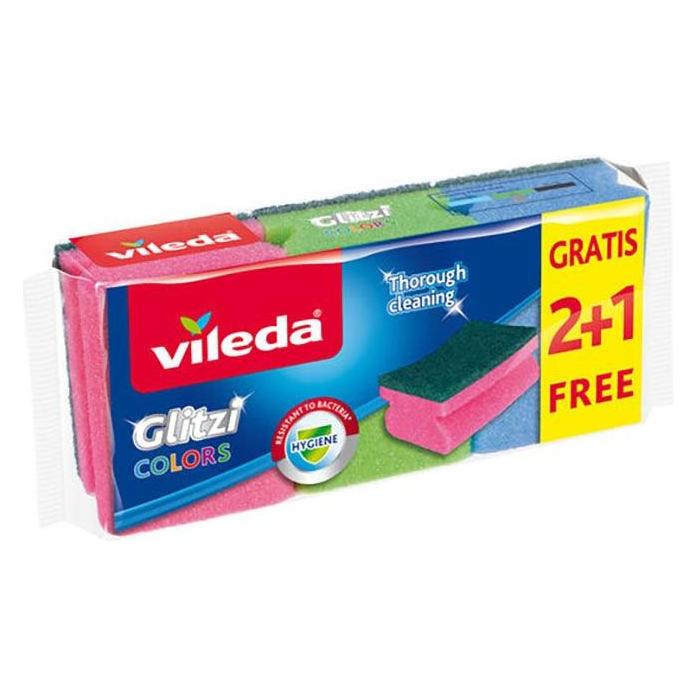Vileda Glitzi colors 2+1 scouring pad protects nails (3 Stk.) (53779330)