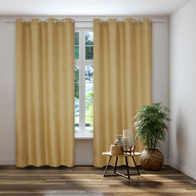 Vorhang KUTTI "Dimout, 1 Stück, Ösen, verdunkelnd, isolierend" Gr. 1, gelb, B:140cm H:145cm, Polyester, Gardinen, Verdunkelung, Thermo, isolierend, einfarbig