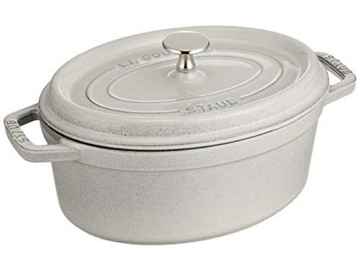 STAUB 11023107 – Schmortopf aus Gusseisen mit ovalen Pfoten, 23 cm, Weiß, Mehrfarbig, one Size