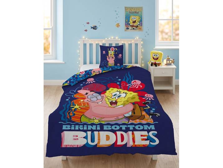 Sponge Bob Dekbedovertrek - Eenpersoons - 140 x 200 cm - 65 x 65 cm - Polykatoen – Officiële Licentie