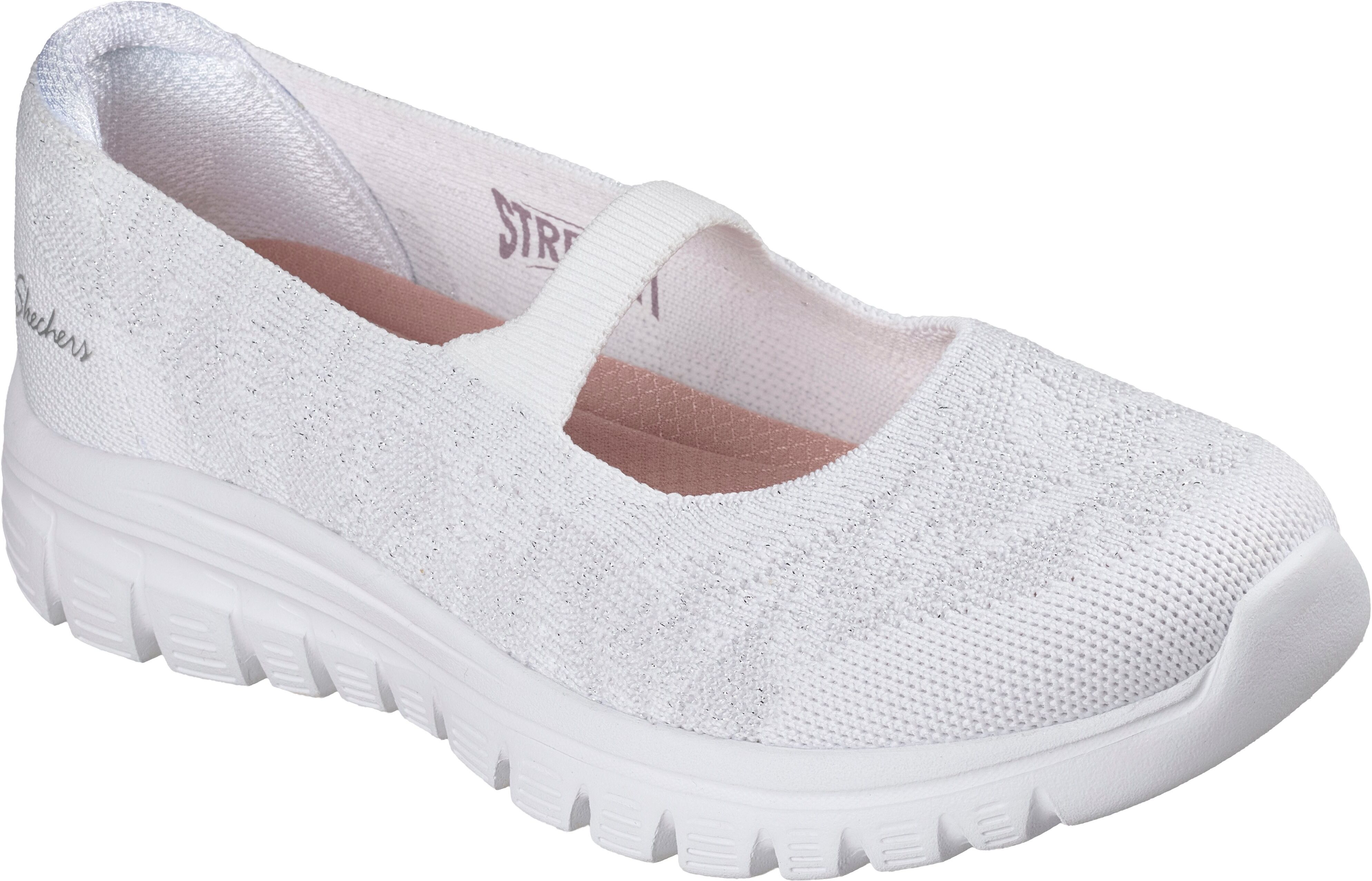 Skechers "GRACEFUL" Freizeitschuh, Schlupfschuh, Slipper mit Stretch-Fit weiß 40, Textil
