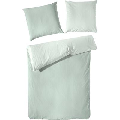 Wendebettwäsche PRIMERA "Kate", grün (hellgrün), B/L: 240cm x 220cm, 1 Stk., 2 Stk., Flanell, B/L: 80cm x 80cm & 80cm x 80cm, 3 Stk., Flanell, Obermaterial: 100% Baumwolle, Bettwäsche, Wendebettwäsche, mit Two-Tone-Optik, feines Grafik-Muster, ab...