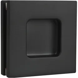 Marchesi, Möbelgriff, Schiebetürmuschelpaar 6405 für Glas, eckig, Glasstärke 8 - 10 mm, schwarz
