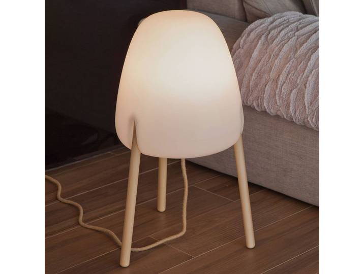 Newgarden Rocket 70 vloerlamp in & Out Rocket, dimbaar, hout licht, Hout