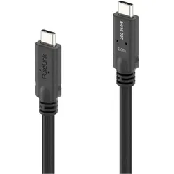Purelink MicroX4 USB4-Kabel USB C - USB C 1 m (1 m, USB 4, 240 W), USB Kabel