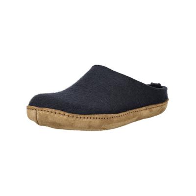 Hausschuh HAFLINGER "Haflinger Hausschuhe Filz", Damen, Gr. 39, schwarz (mittelblau), Filz, Schuhe Hausschuh