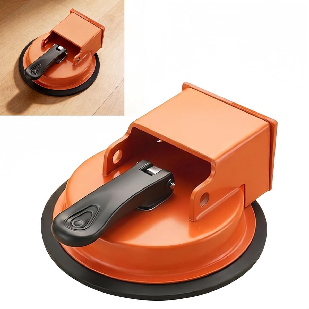 Vloerspleet Fixer met Zuignap en 3 Reserve Pads - Oranje - voor Laminaat, Hout, Parket en PVC