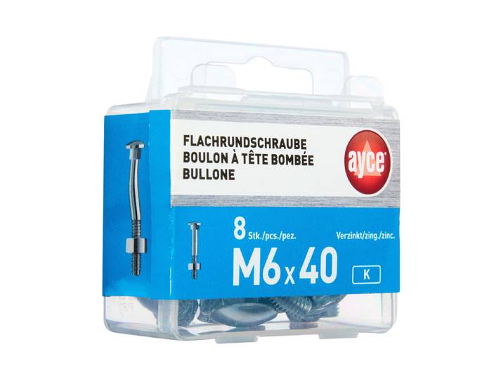 Ayce Flachrund-Schraube M6 × 40 mm