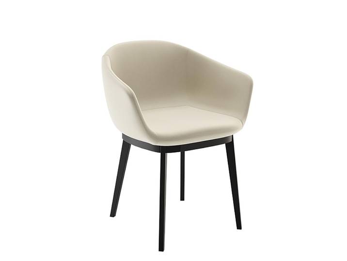 BBB ITALIA fauteuil LUCREZIA avec base 4 jambes en bois (Cat. D - Tissu et bois)