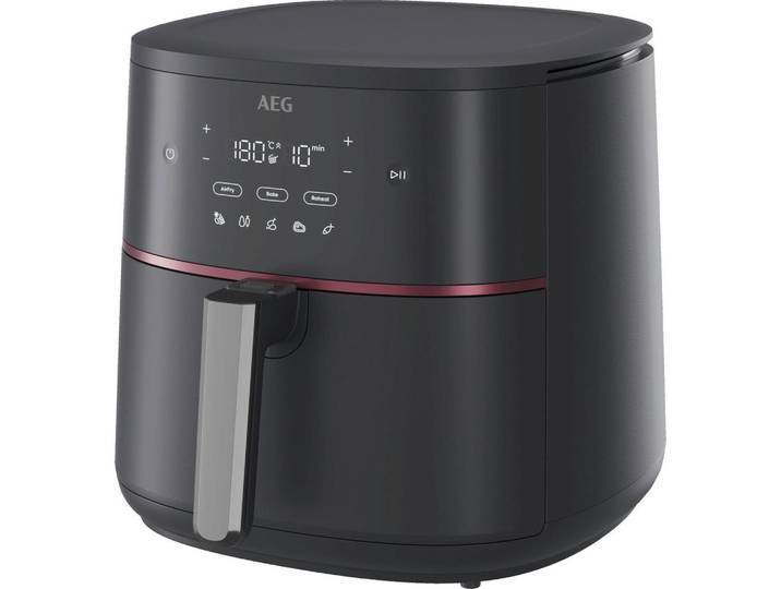 AEG HEIßLUFTFRITTEUSE Design Collection, Schwarz, Kunststoff, 5 L, 29.4x41.5x30.3 cm, Betriebsanzeige, Heißlufttechnologie, Einsatz/Korb spülmaschinengeeignet, Programm wählbar, Display, kein Vorheizen erforderlich - Luftzirkulationstechnologie, Küchengeräte, Heißluftfritteusen