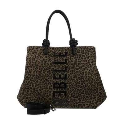 Shopper REBELLE "REBELLE Taschen Veloursleder/Microfaser", Damen, Gr. onesize, braun (khaki), Taschen Shopper