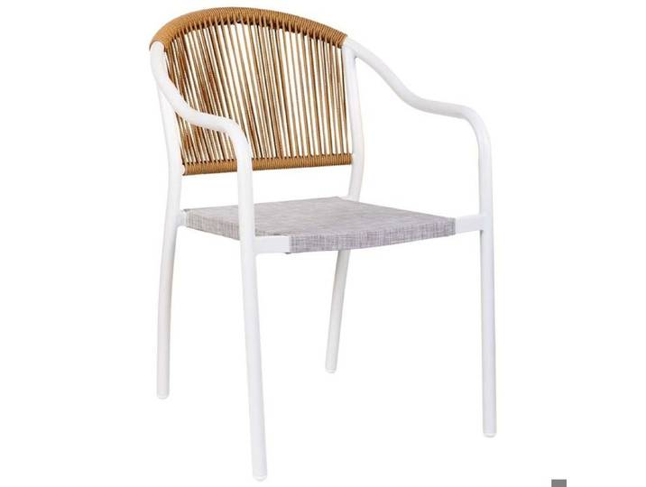 Chaise en rotin synthétique blanc 57x63x80