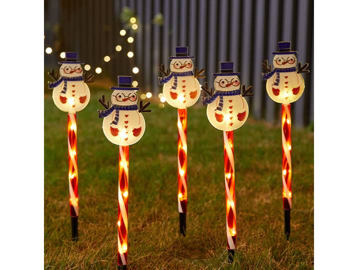 Décoration de noël bonhomme de neige lumière au sol solaire jardin cour étanche paysage lumière