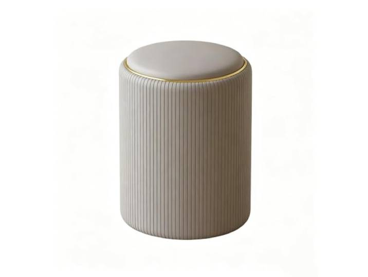 Roun Vanity Hocker, Aufbewahrungshocker Mit Lederpolsterung Multifunktionaler Fußhocker for Schlafzimmer und Wohnzimmer, hohler, versteckter Stauraum, Massivholzrahmen(Grey)